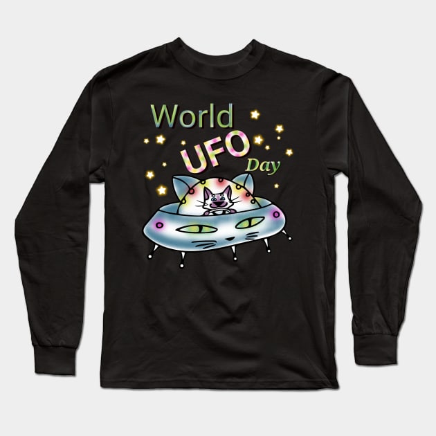 World UFO day Long Sleeve T-Shirt by maryglu